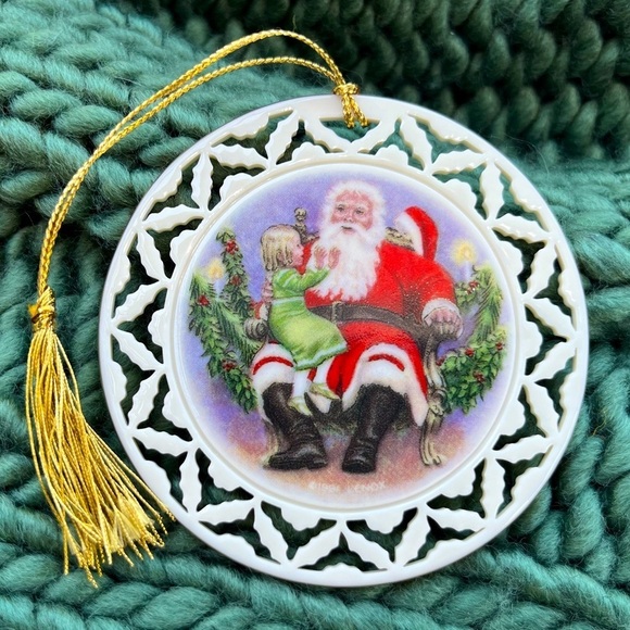 Lenox Other - Vintage 1991 LENOX Ornament SANTA with CHILD - SANTA PORTRAIT SERIES